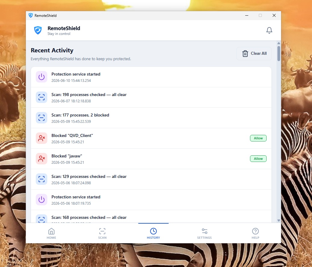 RemoteShield History