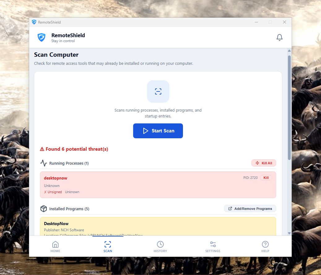 RemoteShield Scan Computer