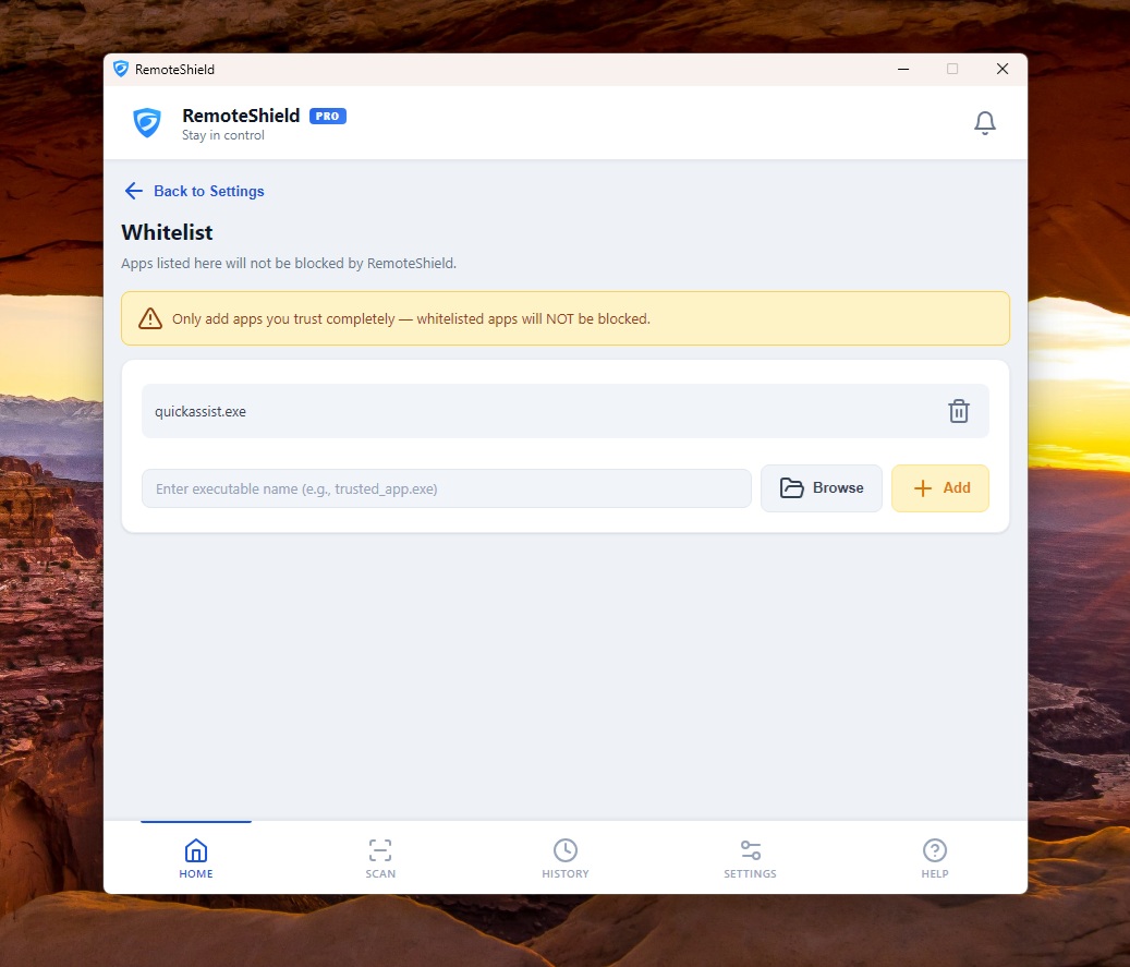 RemoteShield Whitelist